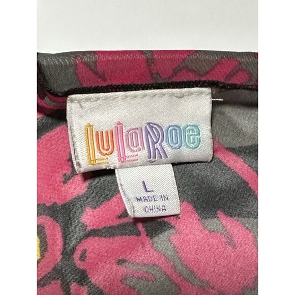 LuLaRoe Monroe Sheer Kimono Cardigan Top Open Front Floral Fringe Size L - Picture 4 of 9